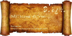 Délczeg Áron névjegykártya